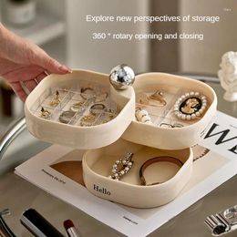 Storage Boxes Multilayer Jewellery Box 360 ° Rotating Organiser Earrings Necklace Ring Pendant Sundries Container