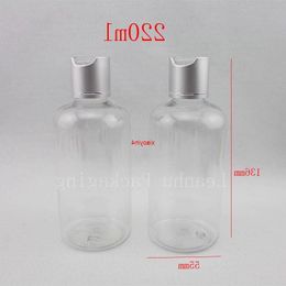 220ml X 30 Empty Shampoo Plastic Containers With Disc Top Cap , clear Pet Bottle Press Lid,Cosmetic Packaging, Bottlesgood package Mqssa