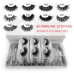 203040 Pairs mink eyelashes whole hand made 3d mink lases mix 10 lashes styles bulk natural false eyelashes makeup cilios CX3146048