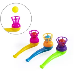 Party Favour 10pcs Plastic Pipe Shaped Floating Blowing Balls Games Blow For Kids Birthday Favours Holiday Gifts