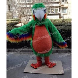 2024 High Quality Green Plush Parrot Mascot Costume halloween Carnival Unisex Adults Outfit fancy costume Cartoon theme fancy dress for Men Women