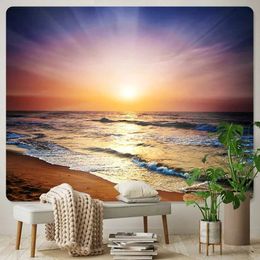 Tapestries Bohemian Beach Seaside Sunrise Tapestry Home Decoration Bedroom Background Cloth Living Room Dormitory Wall Hanging Cloth