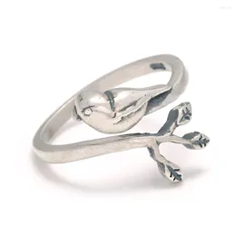 Cluster Rings 925 Sterling Silver For Women Vintage Bird Opening Adjustable Jewellery Anelli Donna