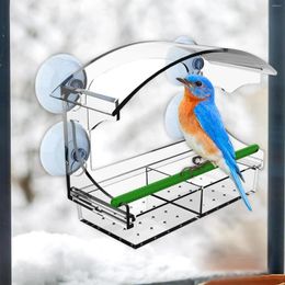 Other Bird Supplies Clear Feeder For Window Balcony Glass Mount Viewing Wild Birds Outside Durable House Acrylic With Strong Suction Cups