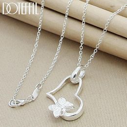 Pendants 925 Sterling Silver Butterfly Heart Pendant Necklace 18 Inch Chain For Woman Fashion Wedding Engagement Charm Jewellery