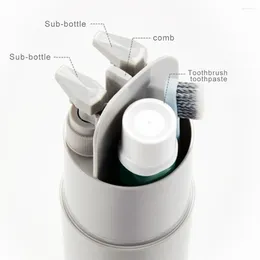 Liquid Soap Dispenser Travel Set Portable Toothpaste Shampoo Toothbrush Storage Bottle Bathroom Multifunctional Creative Mug Durable