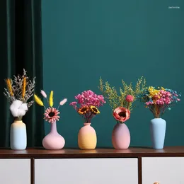 Vases Creative Ceramic Vase Dried Flower Nordic Living Room Home Decoration Table Art Decor Cachepot For Flowers Ins