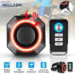 Alarm systems Hollarm Bike Alarm tail lights anti-theft Burglar USB charging bicycle lights intelligent brake sensor remote control bicycle alarm tail lights WX