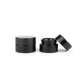 UV Protection Full Black 5ml Glass Cream Jars Bottle Wax Dab Dry Herb Concentrate Container 500pcs1970348