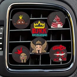 Hook Hanger Black Cartoon Car Air Vent Clip Clips Freshener Conditioner Conditioning Outlet Per For Office Home Drop Delivery Ot7Ch
