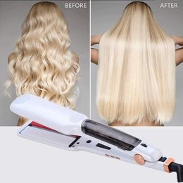 Professional Steam Hair Straightener Infrared Ceramic Flat Iron Curling Iron with LCD Display Salon Styling Tools Fast 240514