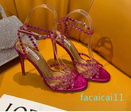 Season Shoes Sandals 105 Sparkling Party Clear Pvc Dress Shoes women Heels crysta buckle sexy strap leather sole