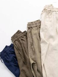 Women's Pants 64-102cm Elastic Waist / Spring Summer Women Good Quality Loose All-match Japan Style Comfy 9 Linen Trousers/Pants