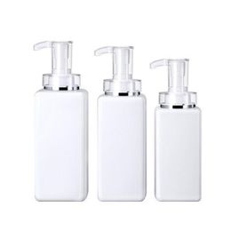 300ML 400ML 500ML transparent/white plastic empty bottle High-end shampoo square bottles shower gel lotion pump sub-bottle Bskel Tljmc