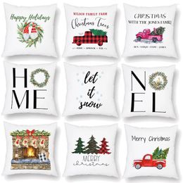 Pillow Merry Christmas Cover NOEL HOME Let It Snow Decorative Pillows For Sofa Pillowcase Decoration 45X45cm