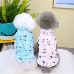 Dog Apparel Autumn And Winter Pet Clothes Cartoon Pattern Vest Small Medium-sized Pocket Sweater Warm Coat Chihuahua Yorkshire