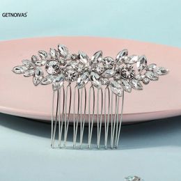 Hair Clips Crystal Combs Bridal Wedding Accessories For Women Rhinestone Silver Colour Bride Headpiece Party Jewellery