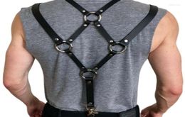 Belts Men Sexy Harajuku Faux Leather Body Chest Harness Suspenders Punk Shoulder Strap2105537