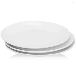 Plates 3pcs/lot 10in White Ceramic Dishes And Set Steak Dinner Plate Porcelain Cake Dish Fruit Tray Tableware Dinnerware