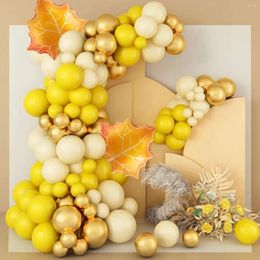 Dekoration set arch party balloon tacksägelse gult guld födelsedag levererar familjen samling