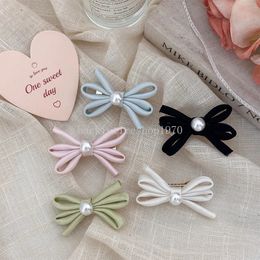 5cm French Retro Colorful Bowknot Ribbon Hair Clip Girl Small Hairpin Bobby Pin Girls Bow Barrettes Sweet Headwear Accessories 2024