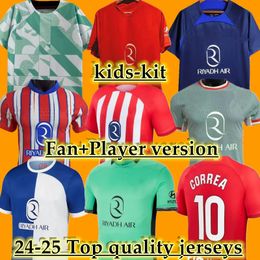 2023 2024 2025 Atletico Madrids soccer jerseys GRIEZMANN M.LLORENTE KOKE SAUL 24 25 Home Away 120th anniversary Correa LEMAR football shirt men kids kit sets uniforms