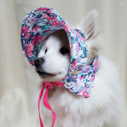 Dog Apparel Pet Floral Hat Cute Cat And Retro Lady Shade Tie Dress Up Summer Sun Hats For Accessories