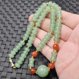 Pendant Necklaces Donglong Buckle Jade Abacus Festival Height Round Beads Women's Clavicle Necklace Bead Necklac