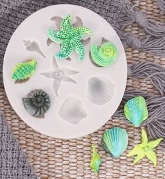 Starfish Cake Mould Ocean Biological Conch Sea Shells Chocolate Silicone Mould DIY Kitchen Liquid Tools DH84757781530