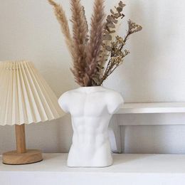 Vases Home Decoration Crafts Ideas Art Muscular Man Vase Modern Interior Decor Tabletop Ornaments Aesthetic Flowerpot For Dried Flower