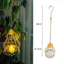 Decorative Figurines Metal Ironwork Iron Chains Hooks Candlestick Home Garden Balcony Courtyard Decorate Pendant Retro Style Yellow Wind