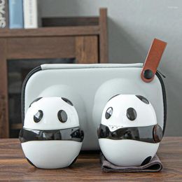 Teaware Sets Creative Panda Travel Tea Set Express Cup With Pot Outdoor Portable Teapot Small Drink Gift