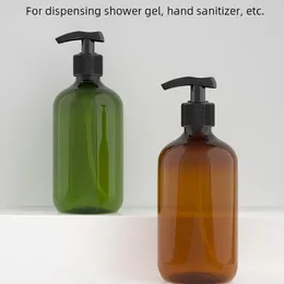 Liquid Soap Dispenser 300ml PET Bottle Brown Bathroom Shower Gel Refillable Shampoo Conditioner Lotion Press