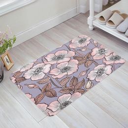 Carpets Plant Bloom Flowers Kitchen Floor Mat Living Room Decor Carpet Home Hallway Entrance Doormat Balcony Door Anti Slip Rug