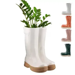 Vases Ceramic Vase Boots Shaped Flower Potted Pots Desk Decoration Home Decor Floral Garden And Planters