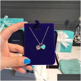 Pendant Necklaces Fashion Love Heart Designer Necklace Bracelet Jewellery Christmas Day Accessories Gift Plated Sier Chain Women With Dr Dh4Nk
