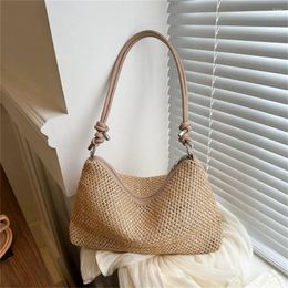 Shoulder Bags Woven Straw Bag Cute Rattan Large Capacity Handmade Braid Handbag Women Girls