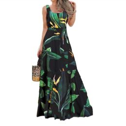 Womens 2024 Waist Tied Long Skirt with Floral Print Pleated Dress for Women clothes women designer dress beach maxi chiffon floral long beach dresses I0J1