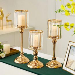 Candle Holders European Style Glass Metal Holder Nordic Luxury Modern Home Decor Wedding Table Centrepieces Gifts