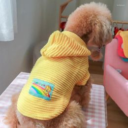 Dog Apparel Yellow Hooded Sweater Clothes Comfortable Soft Small Dogs Clothing Cat Autumn Winter Warm Fashion Kawaii Teddy Pet Products
