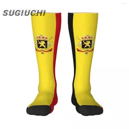 Men's Socks Belgium Flag Polyester 3D Printed For Men Women Casual High Quality Kawaii Street Skateboard