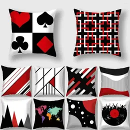 Pillow Home Decor Black Red Pillowcase Geometric Pattern Living Room Sofa Covers Car