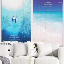 Window Stickers Custom Glass Film Static Frosted Blue Sticker Home Foil Waterproof For Bathroom Decor Sea Coastal Landcape