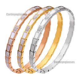 Bangle New Korean version of the snake bone titanium steel bracelet female electroplating 18k gold white Bei Man diamond snake buckle bracelet wholesale G3338