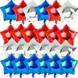 Party Decoration 24pcs Blue Red White Balloon Star Polyester Film 18 Inch Independence Day American Patriotic