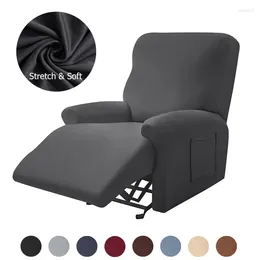 Chair Covers Elastic Solid Colour Recliner Sofa Cover Stretch Single For Living Room Home Split Functional Lounger Protector