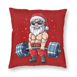 Pillow Fitness Christmas Santa Pillowcase Printing Polyester Cover Decor Deadlift Gym Xmas Case Home Zipper 40