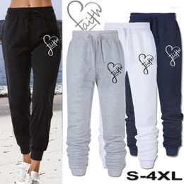 Women's Pants Women Love Face Printed Sweatpants High Quality Cotton Long Jogger Trousers Outdoor Casual Fitness Jogging