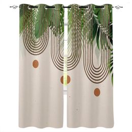 Curtain Bohemian Abstract Leaf Plant Window Living Room Kitchen Panel Blackout Curtains For Bedroom