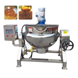 Big Volume Electric Heated 300L Fruit Jam Making Machine Tomato Strawberry Jam Cooking Pot Tilting Jacketed Kettle Mixing Cooker